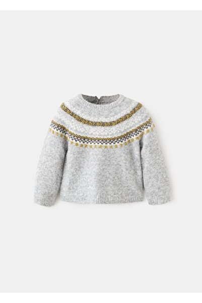 MANGO Baby Jakarlı örgü kazak