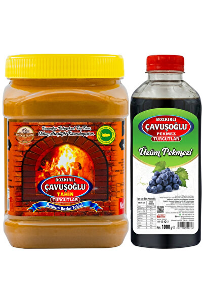 Bozkırlı Çavuşoğlu Odun Ateşinde Kepekli Bozkır Tahini 930g + Üzüm Pekmezi 1000g