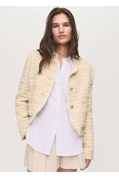 MANGO Woman Düğmeleri taşlı tüvit ceket