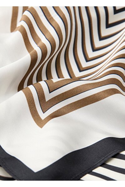 MANGO Woman Geometrik çizgi desenli fular