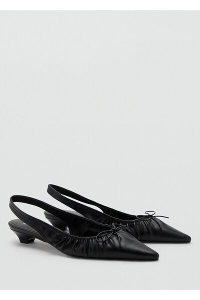 MANGO Woman Volanlı bağ detaylı topuklu ayakkabı