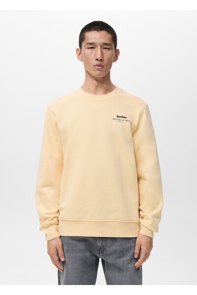 MANGO Man Regular fit yazılı sweatshirt