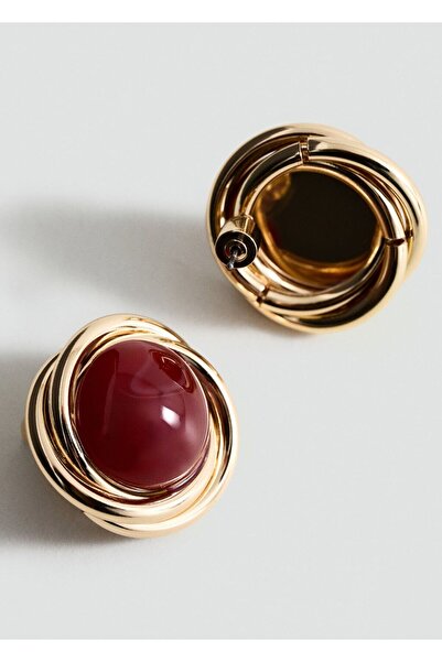 MANGO Woman Yuvarlak reçine küpe