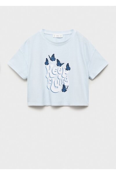 MANGO Kids Patterned Crop T-Shirt