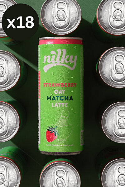 NİLKY Yulaf Sütlü Çilekli Matcha Latte 18x250 ml