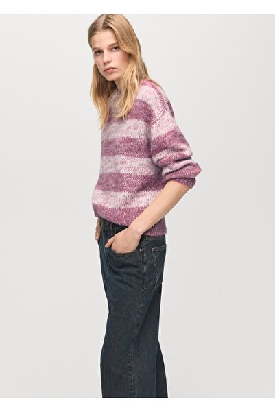 MANGO Woman Oversize çizgili kazak