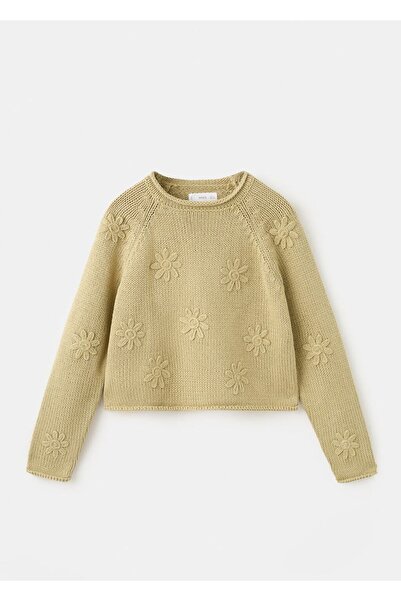 MANGO Kids Çiçekli örgü kazak