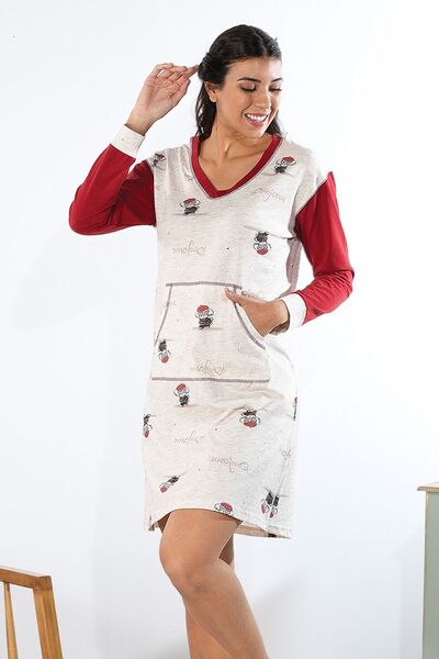 Bella Linda Βαμβακερό γυναικείο νυχτικό φόρεμα