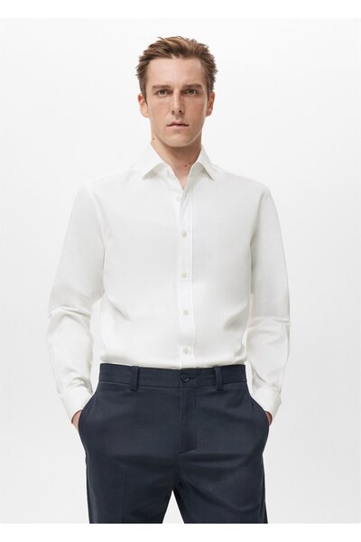 MANGO Man %100 pamuklu slim fit gömlek