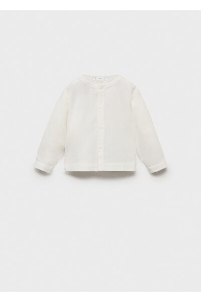MANGO Baby Pamuklu ve keten gömlek