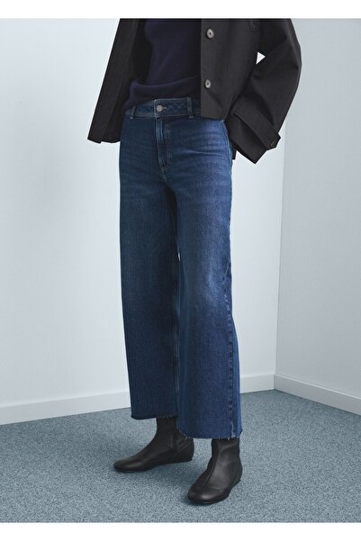 MANGO Woman Catherin yüksek belli culotte jean pantolon