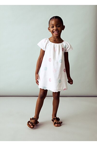 MANGO Baby Dress with embroidery detail