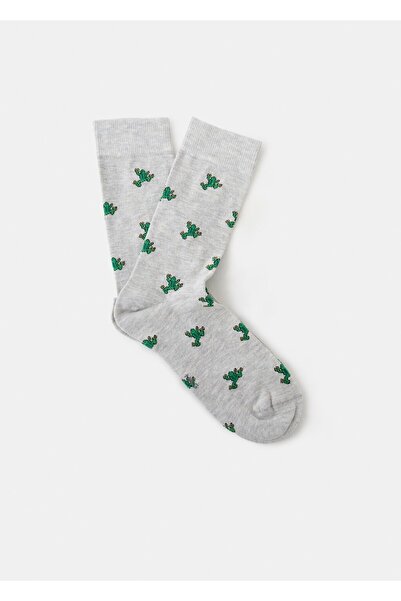 MANGO Man Pamuklu kurbağa desenli çorap