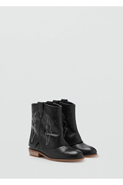 MANGO Kids İşlemeli deri bot