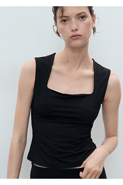 MANGO Woman Geniş askılı dar kesim bluz