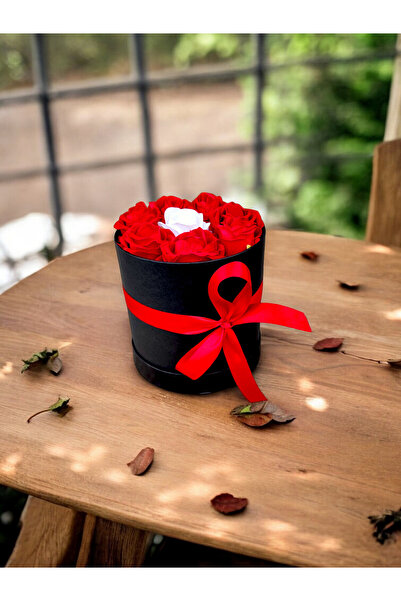 LUZAB 8 Güllü Sevgililer Günü Hediyesi Kutuda Kırmızı Beyaz Yapay Solmayan Ka...