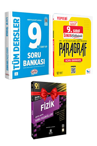 Editör Yayınevi MEB Maarif 9.Sınıf Tüm Dersler Soru Bankası+Sınav Yayınları P...