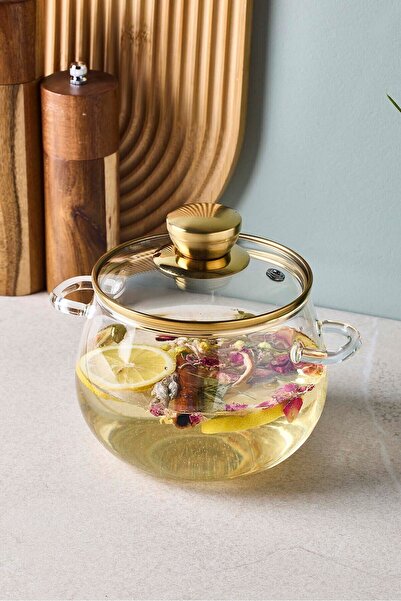 Perotti Roy Gold 1200 ml Borosilicate Glass Pot