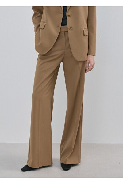 MANGO Woman Düşük belli düz kesim kumaş pantolon