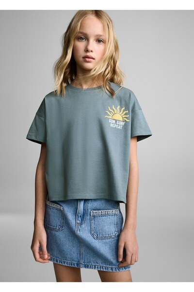 MANGO Kids Μπλουζάκι με ανάγλυφο εμπριμέ