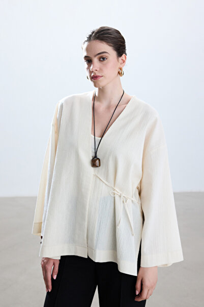 BE BLUE Natural Textured Kimono