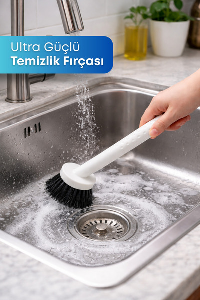 grimorlife Çok Amaçlı Saplı Mutfak Banyo Temizlik Fırçası - Bulaşık Temizlik ...
