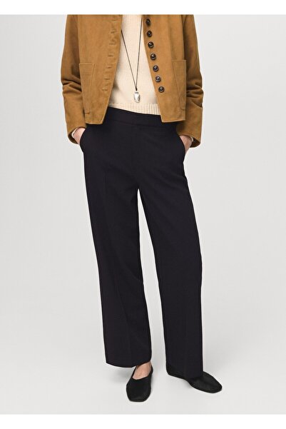 MANGO Woman Yüksek bel düz kesim pantolon