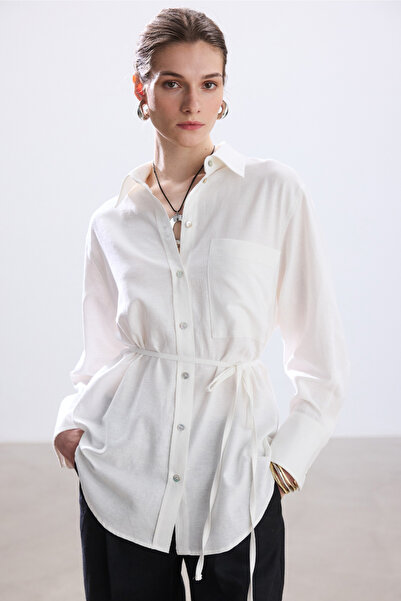 BE BLUE Біла бавовняна сорочка