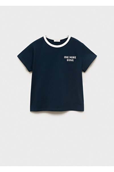 MANGO Kids Tricou brodat cu guler contrastant