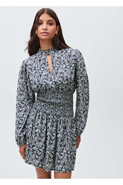 Mango Teen Desenli dökümlü elbise