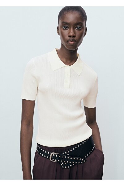 MANGO Woman Kısa kollu polo yaka kazak