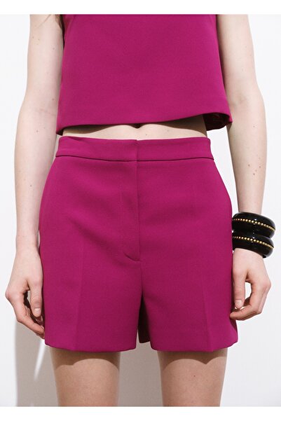 MANGO Woman Orta belli düz kesim şort