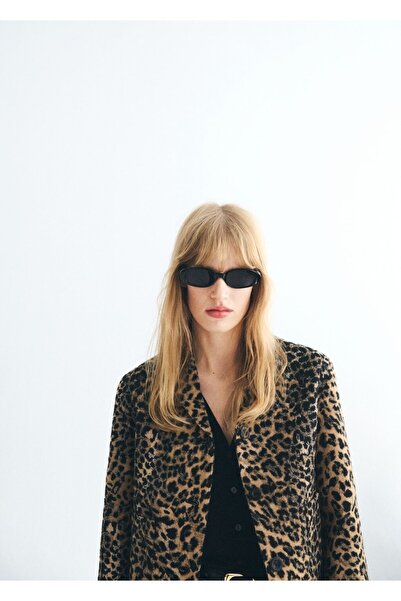 MANGO Woman Leopar desenli düğmeli ceket