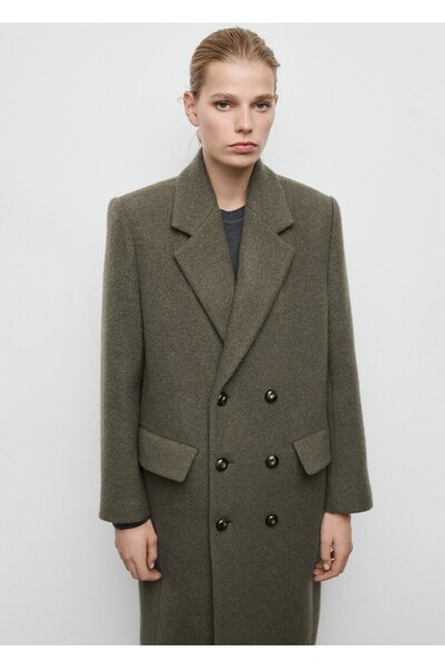 MANGO Woman Kruvaze yün palto