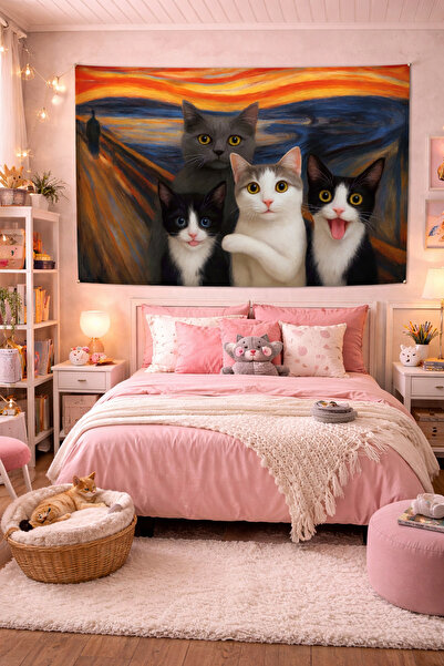 Vendini Kaliteli Kumaş, Canlı Renkler Duvar Halısı Duvar Örtüsü Wall Tapestry