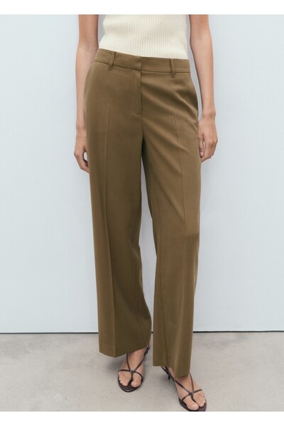 MANGO Woman Düz kesim orta belli pantolon