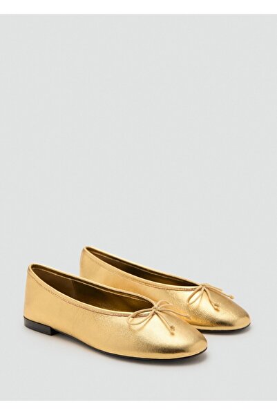 MANGO Woman Bağ detaylı deri babet