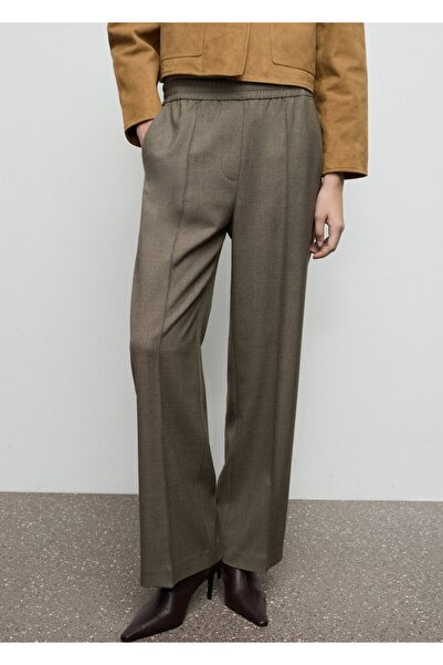 MANGO Woman Elastik belli wideleg pantolon