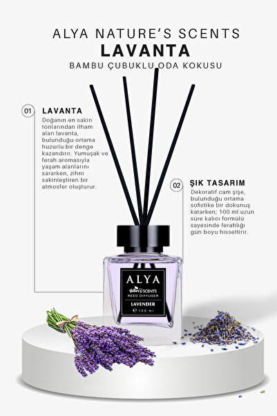 ALYA Nature's Scents Lavender Bambu Çubuklu Oda Kokusu - Lavanta Kokusu