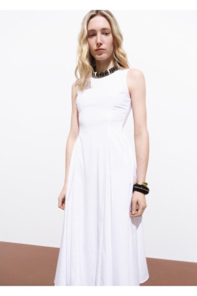 MANGO Woman Evaze midi elbise