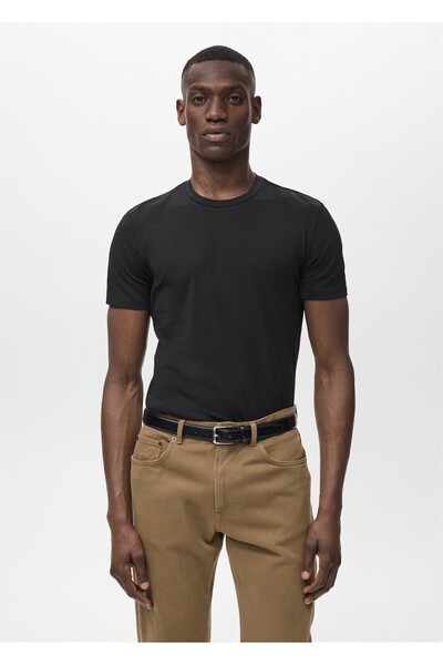 MANGO Man Pamuklu streç tişört