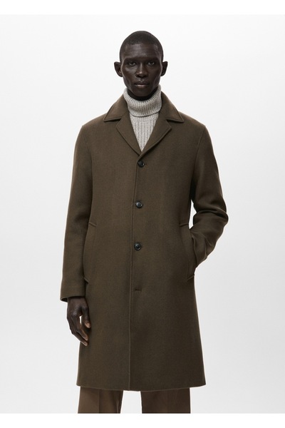 MANGO Man Klasik yün karışımlı palto