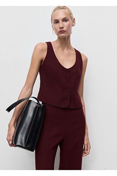 MANGO Woman Düğmeli takım yelek