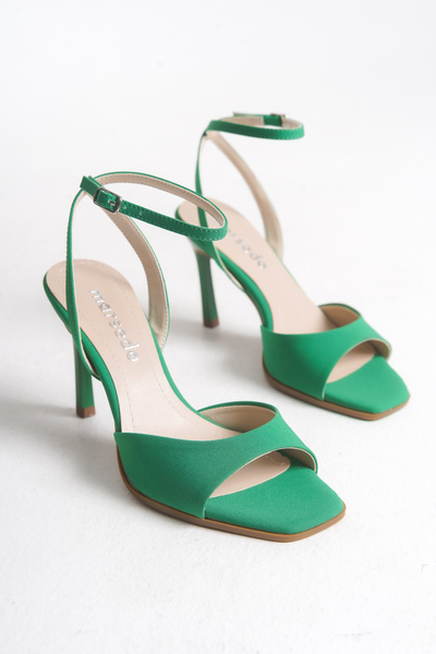 MARSEDO Sandale de zi cu curea cu toc pentru femei Lara, verzi