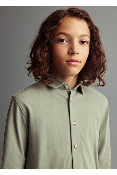 MANGO Kids Памучна риза с възли