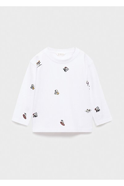 MANGO Baby Μπλουζάκι με κέντημα Snoopy