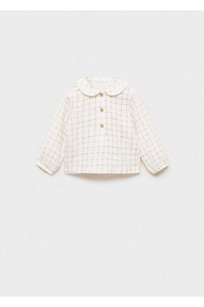 MANGO Baby Карирана памучна блуза