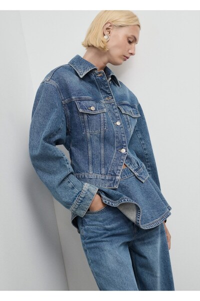 MANGO Woman Dar kesim cepli denim ceket