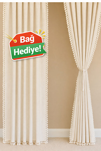 perde plus ستارة خلفية بتصميم بوهيمي من الكتان