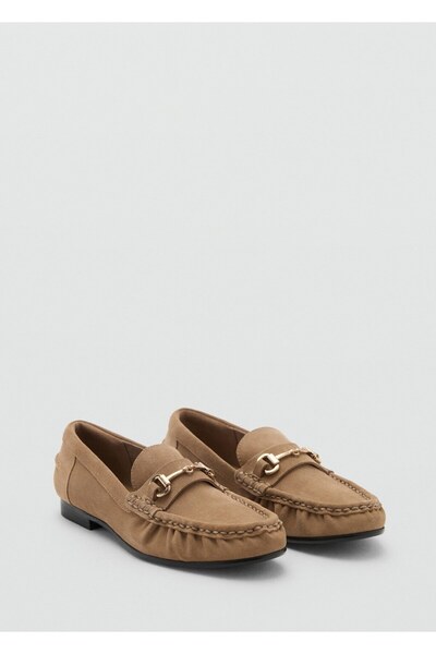 MANGO Woman Süet tokalı mokasen